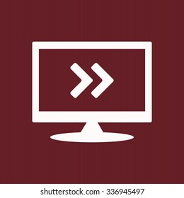 Fast forward double right arrows icon. Modern design flat style icon