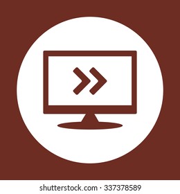 Fast forward double right arrows icon. Modern design flat style icon