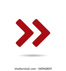 Fast forward double right arrows icon. Modern design flat style icon