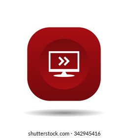 Fast forward double right arrows icon. Modern design flat style icon