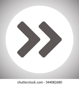 Fast forward double right arrows icon. Modern design flat style icon