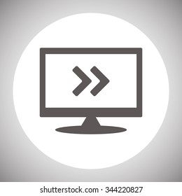 Fast forward double right arrows icon. Modern design flat style icon