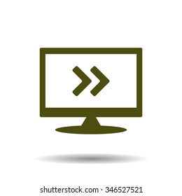 Fast forward double right arrows icon. Modern design flat style icon