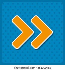 Fast forward double right arrows icon, vector illustration. Modern design. Flat design style
