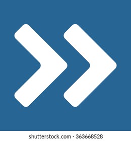 Fast forward double right arrows icon, vector illustration. Modern design. Flat design style