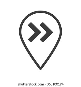 Fast forward double right arrows icon, vector illustration. Modern design. Flat design style