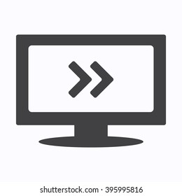 Fast forward double right arrows icon.
