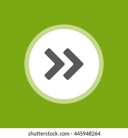 Fast forward double right arrows icon. Modern design flat style icon