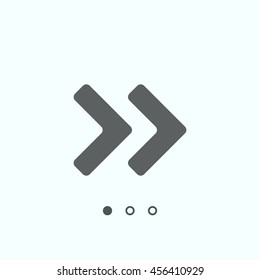 Fast forward double right arrows icon. Modern design flat style icon
