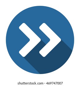 Fast forward double right arrows icon. Modern design flat style icon