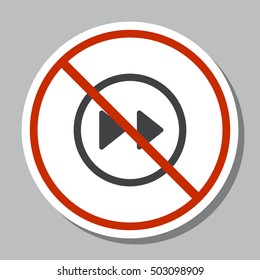 Fast forward double right arrows Icon Vector flat design style