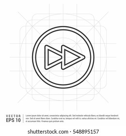 Fast forward double right arrows icon. Modern design flat style icon

