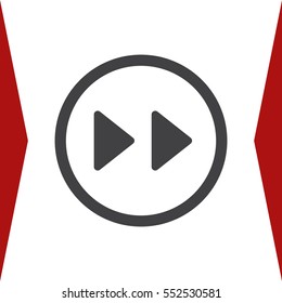 Fast forward double right arrows Icon Vector flat design style