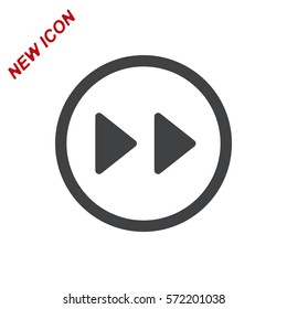 Fast forward double right arrows Icon Vector flat design style