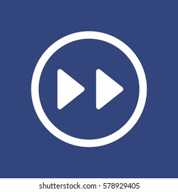 Fast forward double right arrows Icon Vector flat design style