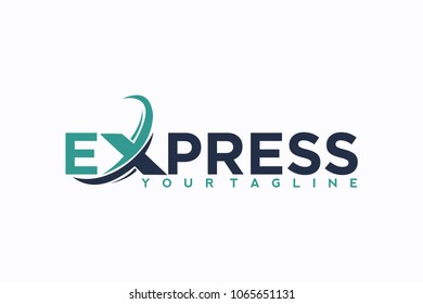 Fast Forward Express logo designs vector, Modern Express logo template