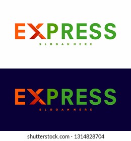 Fast Forward Express logo designs with X variation, Modern Express logo template - Vector