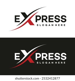 Vector de diseños de logotipos Fast Forward Express, Plantilla de logotipos Modern Express, concepto de diseño