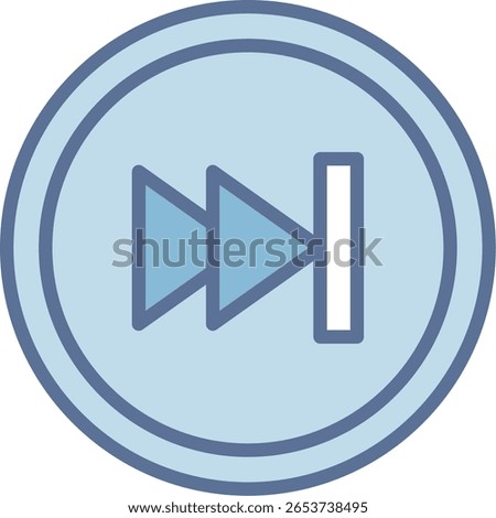 Fast Forward Filled Blue Tone Icon
