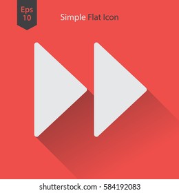 Fast Forward Flat Icon. Simple Sign Of Technology. Vector Illustrated Symbol