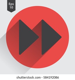 Fast Forward Flat Icon. Simple Sign Of Technology. Vector Illustrated Symbol