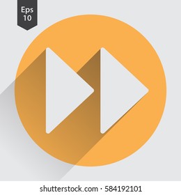 Fast Forward Flat Icon. Simple Sign Of Technology. Vector Illustrated Symbol