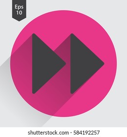 Fast Forward Flat Icon. Simple Sign Of Technology. Vector Illustrated Symbol