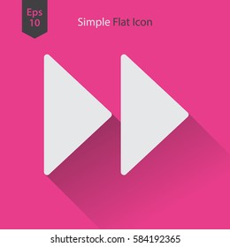 Fast Forward Flat Icon. Simple Sign Of Technology. Vector Illustrated Symbol