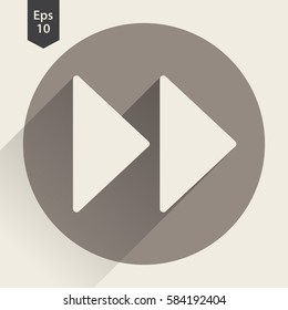 Fast Forward Flat Icon. Simple Sign Of Technology. Vector Illustrated Symbol