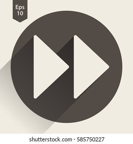 Fast Forward Flat Icon. Simple Sign Of Technology. Vector Illustrated Symbol