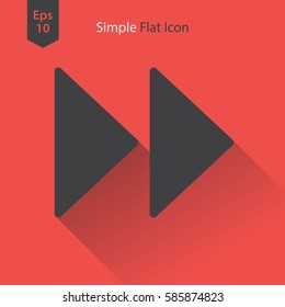 Fast Forward Flat Icon. Simple Sign Of Technology. Vector Illustrated Symbol