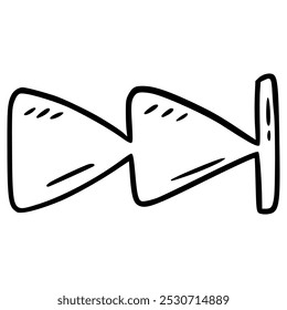 fast forward hand drawn doodle outline icon
