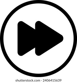 Fast forward icon button multimedia next media player double arrows isolated on white background vector design 