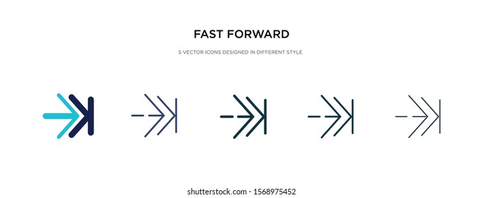 fast forward icon in different style vector illustration. two colored and black fast forward vector icons designed in filled, outline, line and stroke style can be used for web, mobile, ui