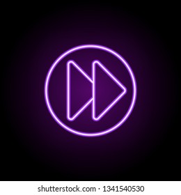 fast forward icon. Elements of Web in neon style icons. Simple icon for websites, web design, mobile app, info graphics