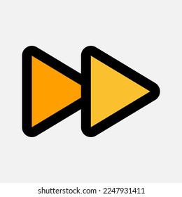 Schnelles Vorwärtssymbol im vollen Line-Stil über Multimedia, Verwendung für die Website-App-Präsentation