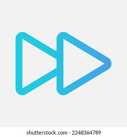 Icono de avance rápido en el estilo de gradiente sobre multimedia, uso para presentación de aplicaciones móviles del sitio web