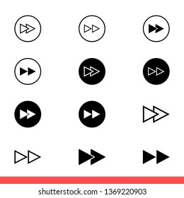 Fast forward icon isolated on white background, next arrow vector for web or mobile