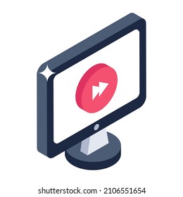 Icono de avance rápido en diseño isométrico

