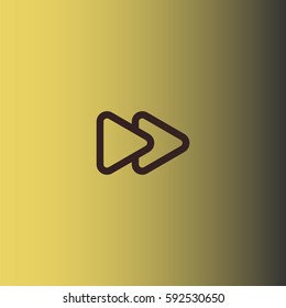 Fast forward icon. Media player button vector