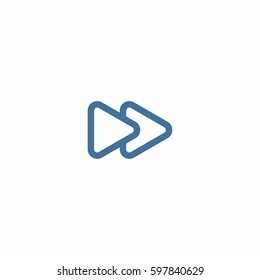 Fast forward icon. Media player button vector