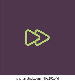 Fast forward icon. Media player button vector