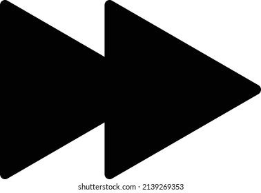 Fast Forward Icon, Multimedia Sign And Symbol Isolated On White Background.