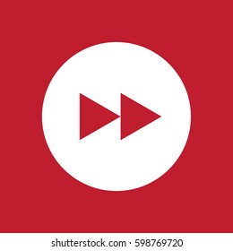Fast forward icon on red background
