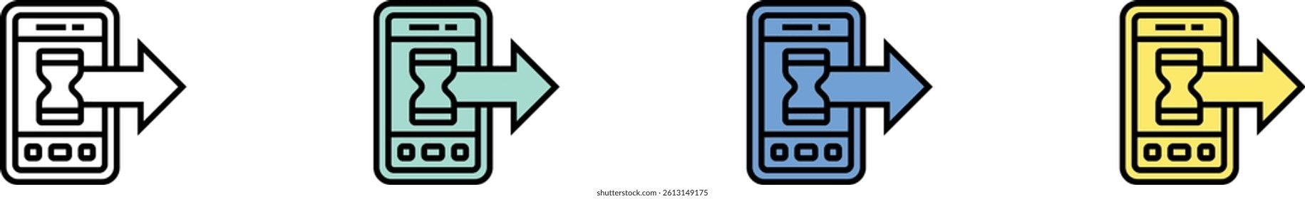 fast forward icon. Outline, Green, Blue and Yellow Style Design Isolated On White Background