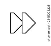 Fast forward icon Outline set in black and white color