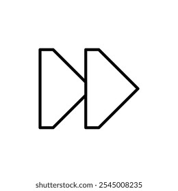 Fast forward icon Outline set in black and white color