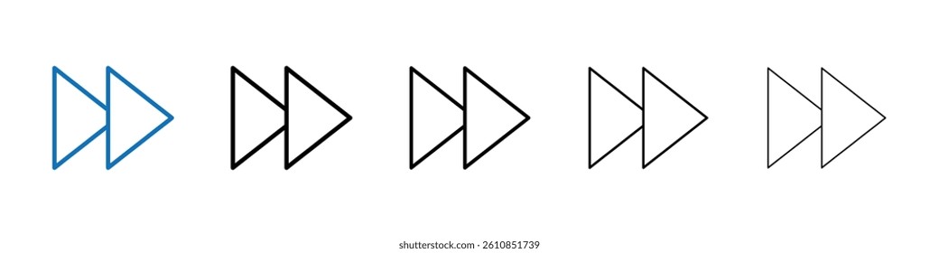 Fast forward icon Outline vector logo for web ui