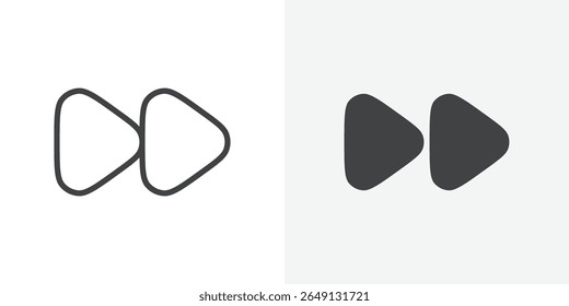 Icono de avance rápido Esquema de signo de Vector
