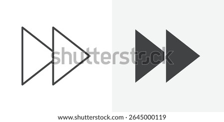 Fast forward icon Outline vector sign